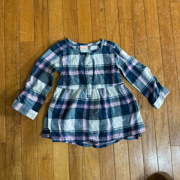 plaid dress long sleeve holiday  girls winter shirt 2T - Picture 1 of 5